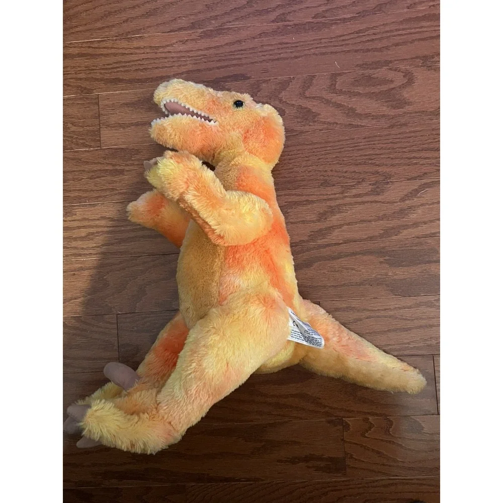 Build A Bear Velociraptor T‎ Rex Dinosaur Plush Orange/Yellow Stuffed Animal 17